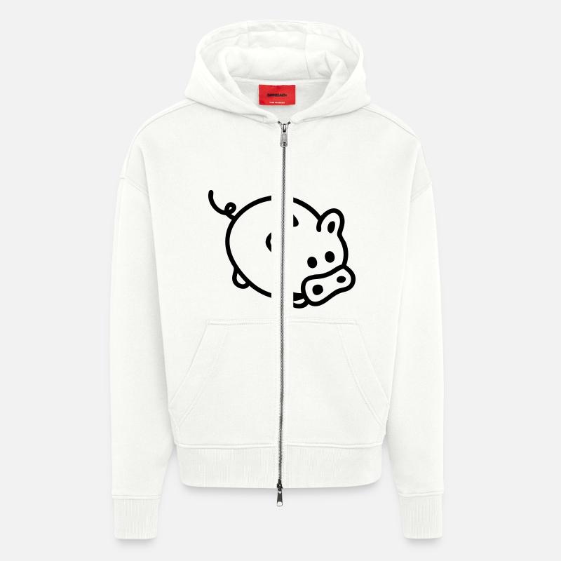 Sparschwein - Line - Zip Hoodie - made by SPREAD - OFF WHITE