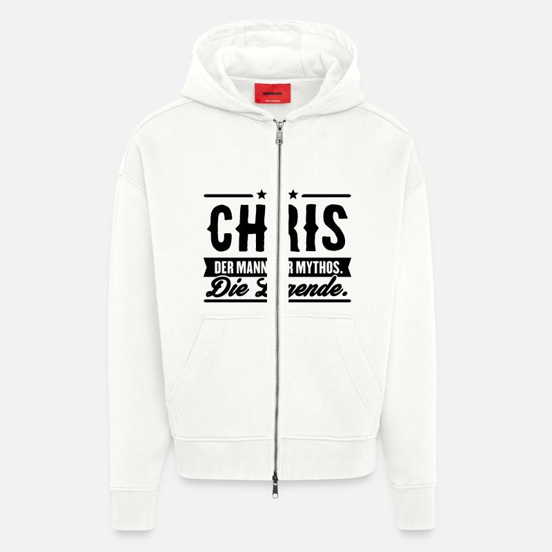 Mann Mythos Legende Chris - Zip Hoodie - made by SPREAD - OFF WHITE