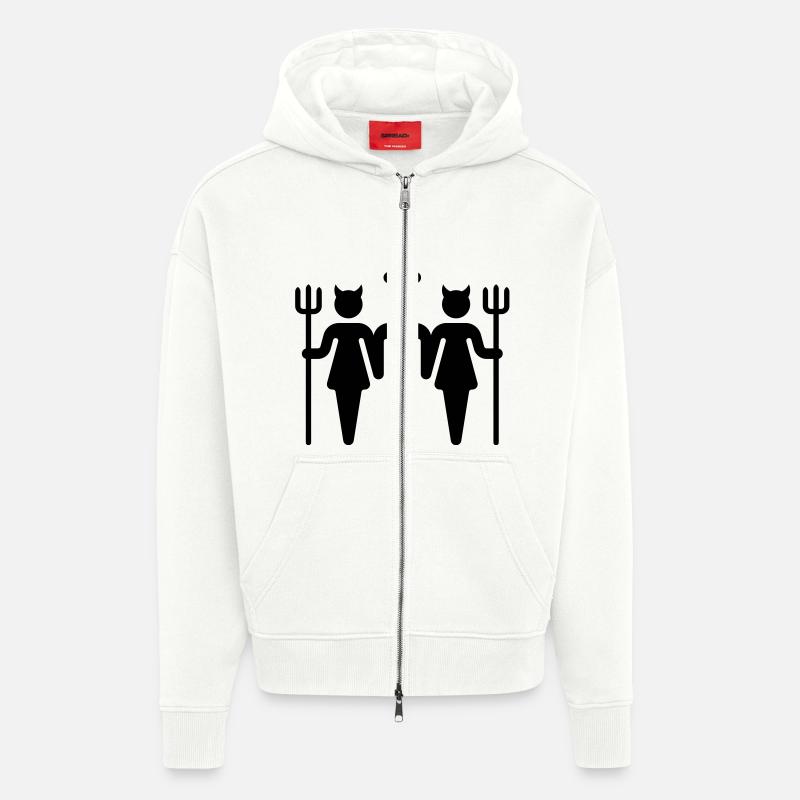 Teufel-Engel-Teufel / Devil-Cherub-Devil (M) - Zip Hoodie - made by SPREAD - OFF WHITE
