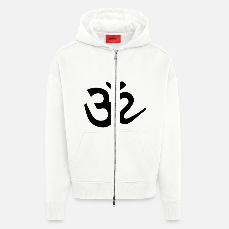 Om - Zip Hoodie - made by SPREAD - OFF WHITE