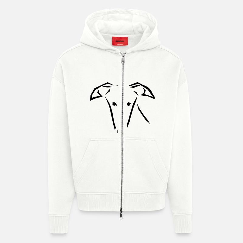 Windhundkopf - Zip Hoodie - made by SPREAD - OFF WHITE