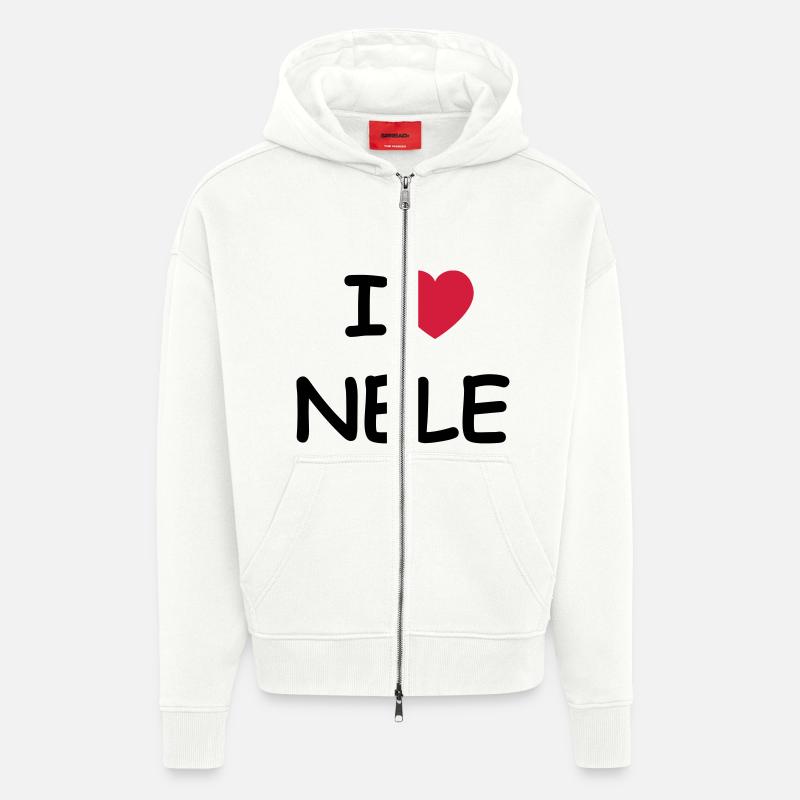 J'aime Nele - Veste à capuche bio épaisse oversize fabriqué en UE - OFF WHITE