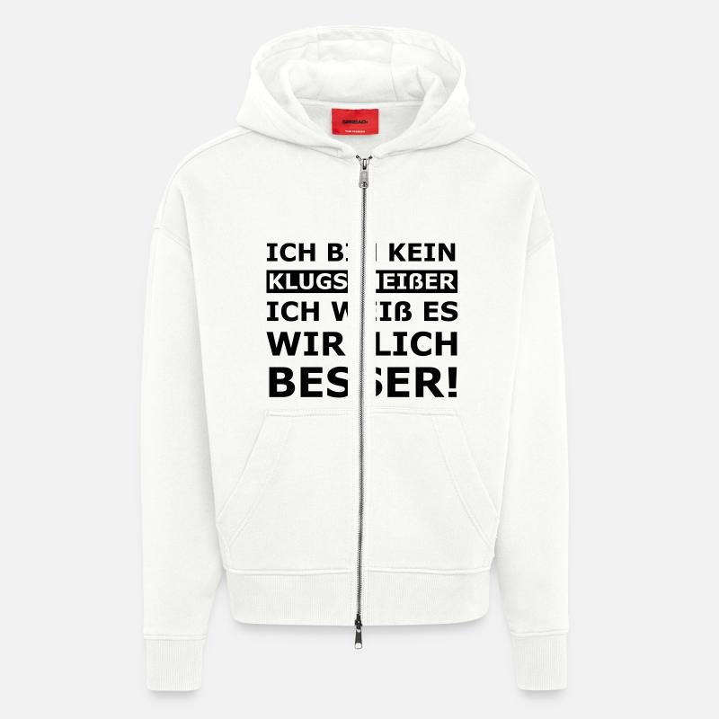 Klugscheißer - Zip Hoodie - made by SPREAD - OFF WHITE