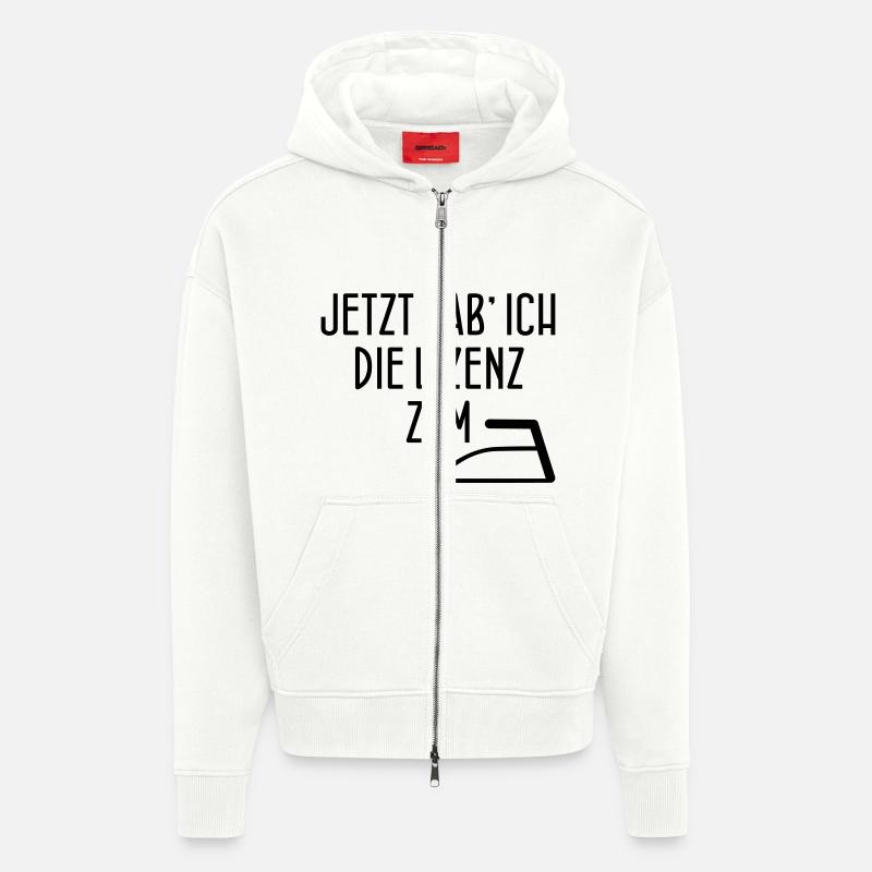PERMIS DE FER - Veste à capuche bio épaisse oversize fabriqué en UE - OFF WHITE