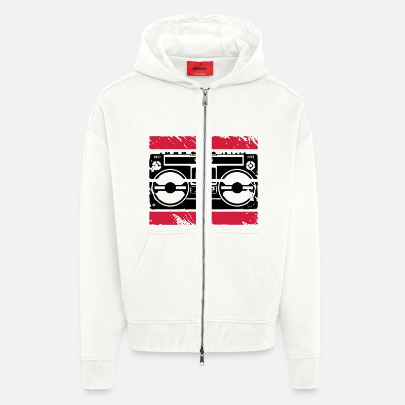 Ghettoblaster Logo - Zip Hoodie - made by SPREAD - OFF WHITE