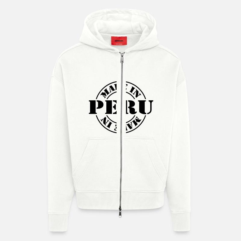 made in peru m1k2 - Veste à capuche bio épaisse oversize fabriqué en UE - OFF WHITE