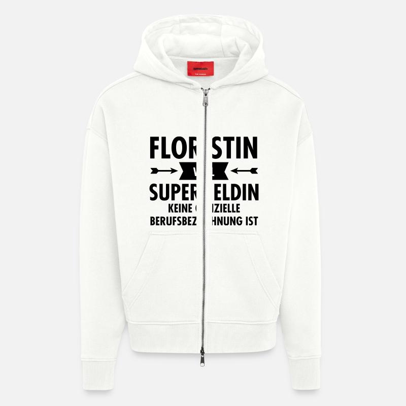 Floristin - Superheldin - Zip Hoodie - made by SPREAD - OFF WHITE
