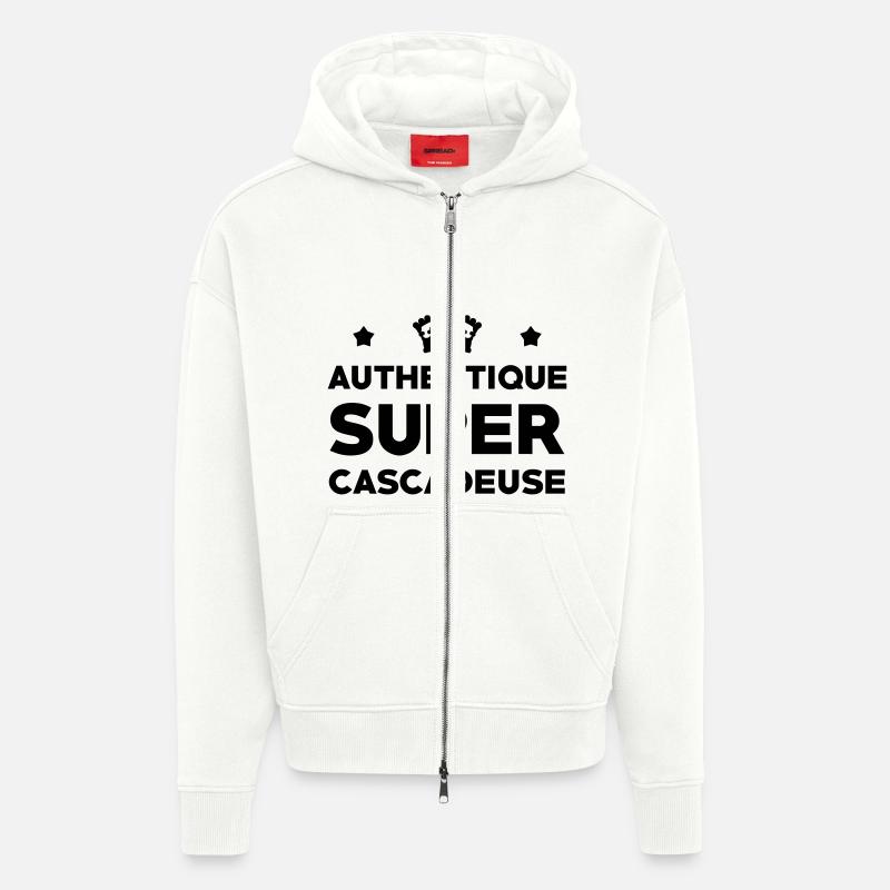 Cascadeur / Cascade / Voiture / Risque / Danger - Veste à capuche bio épaisse oversize fabriqué en UE - OFF WHITE