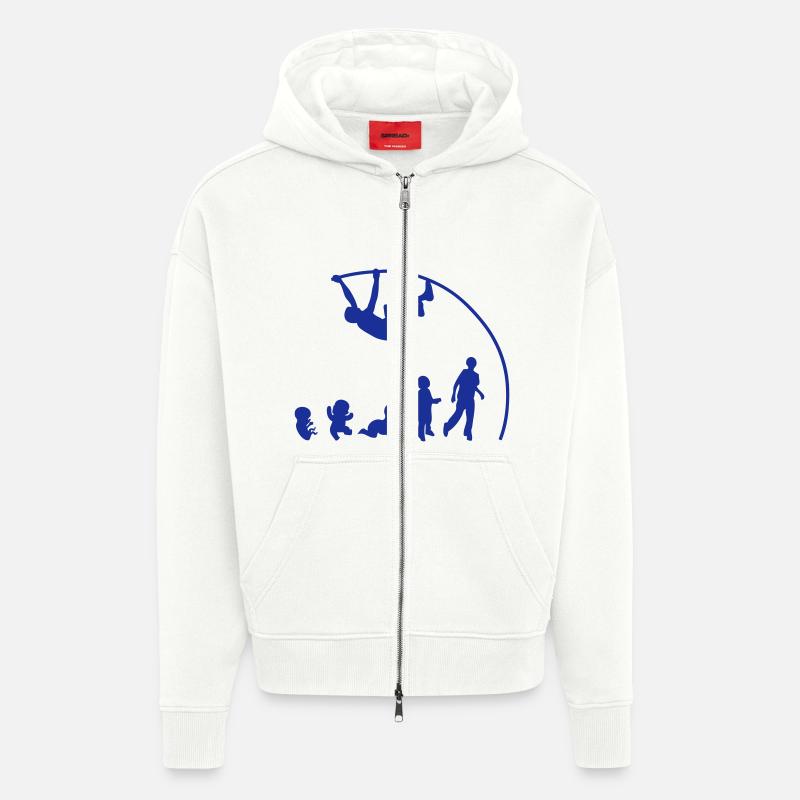 Evolution pole vault perch - Zip Hoodie - made by SPREAD - OFF WHITE