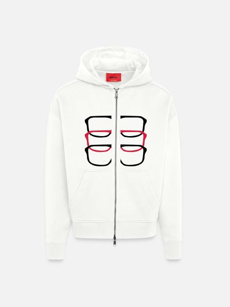 brille_03 - Zip Hoodie - made by SPREAD - OFF WHITE