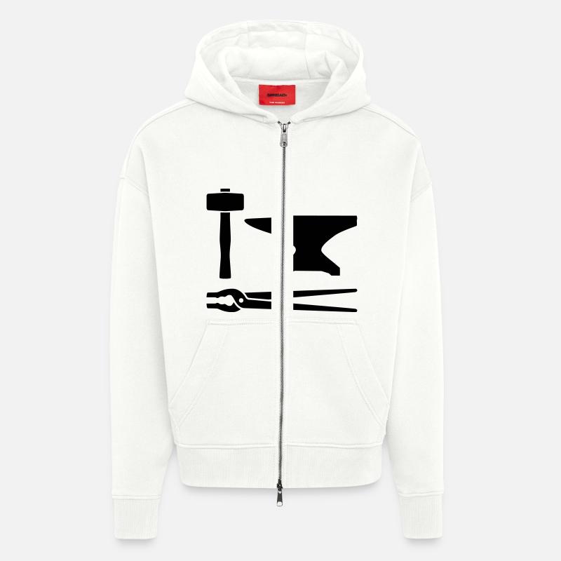 Blacksmith tools - Zip Hoodie - made by SPREAD - OFF WHITE