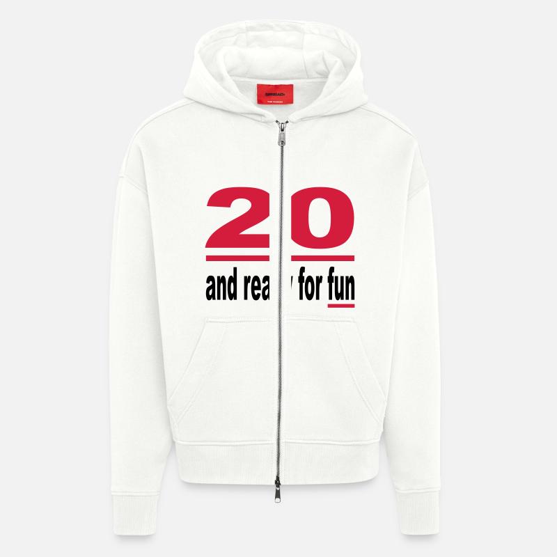 Geburstag Ready Fun Alter 20 Birthday Geschenkidee - Zip Hoodie - made by SPREAD - OFF WHITE