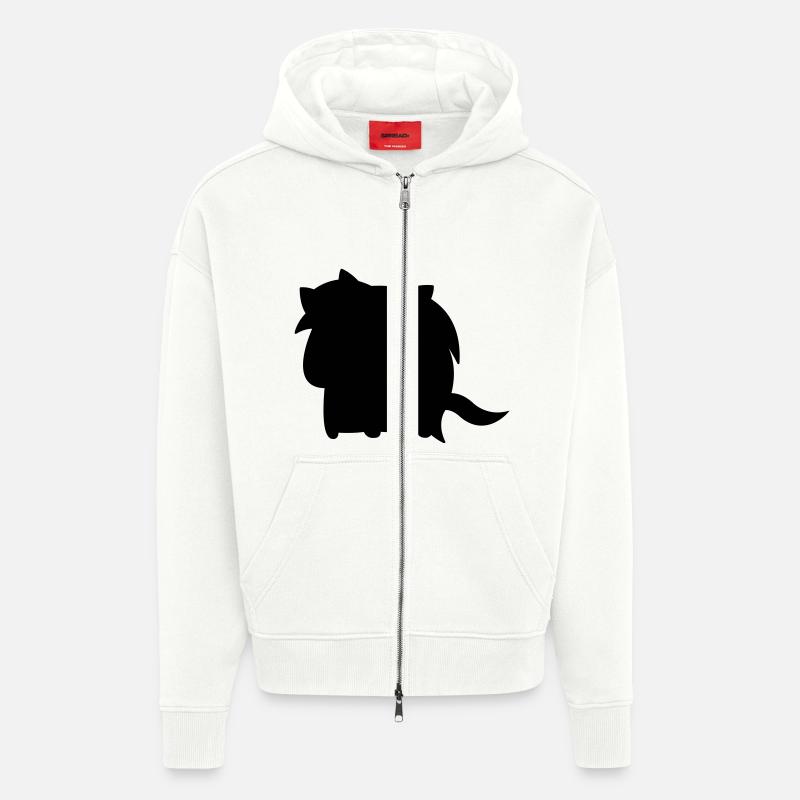sweet_unicorn_002 - Veste à capuche bio épaisse oversize fabriqué en UE - OFF WHITE