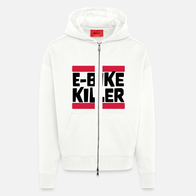 E BIKE KILLER - Zip Hoodie - made by SPREAD - OFF WHITE