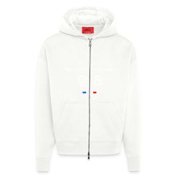 Nouvelle Calédonie 988 La Vie est Meilleure - Veste à capuche bio épaisse oversize fabriqué en UE - OFF WHITE - Devant