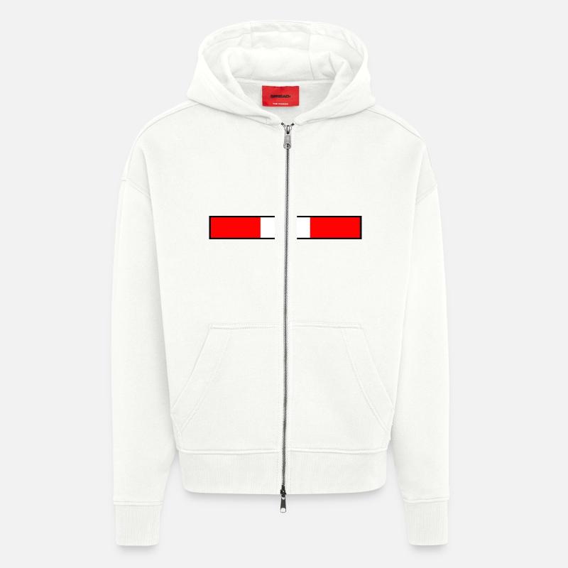 Drapeau du Canada - Veste à capuche bio épaisse oversize fabriqué en UE - OFF WHITE