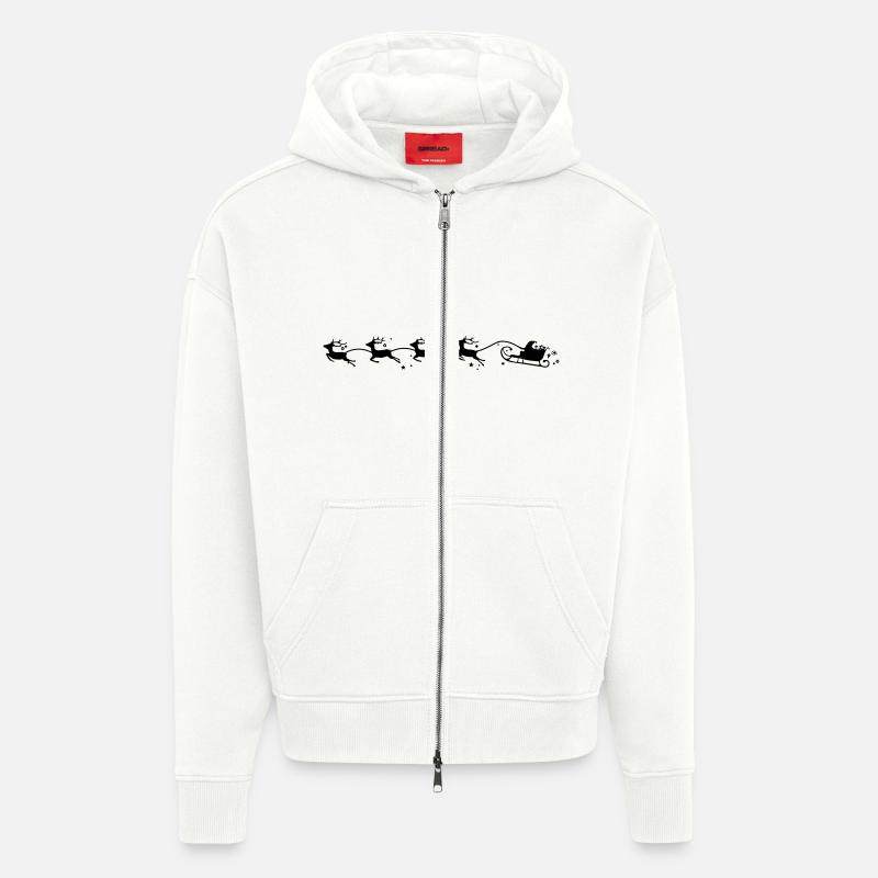 Weihnachten - Schlitten Elche - Zip Hoodie - made by SPREAD - OFF WHITE