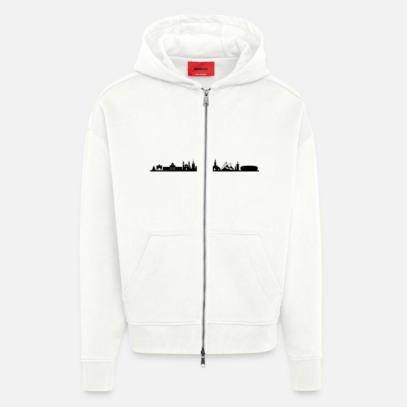 Skyline - München - Zip Hoodie - made by SPREAD - OFF WHITE