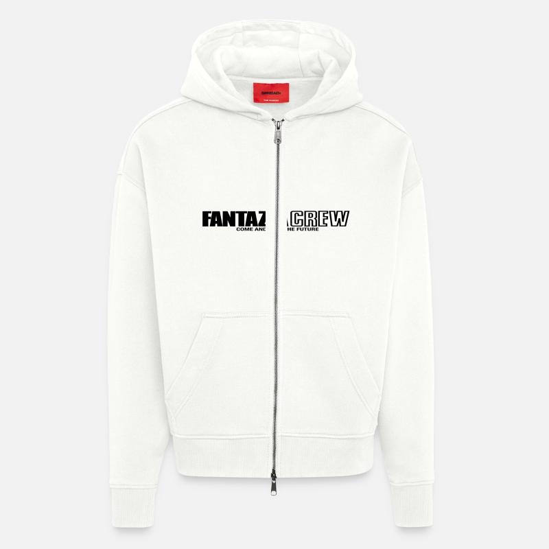 Fantazia Crew - Veste à capuche bio épaisse oversize fabriqué en UE - OFF WHITE