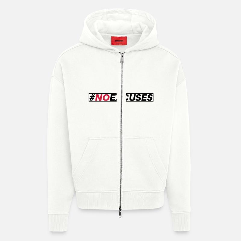 #NOEXCUSES - Veste à capuche bio épaisse oversize fabriqué en UE - OFF WHITE