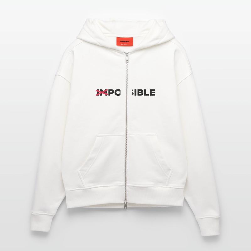 Optimist possible solution possible de manière réalisable Veste à capuche bio épaisse oversize fabriqué en UE