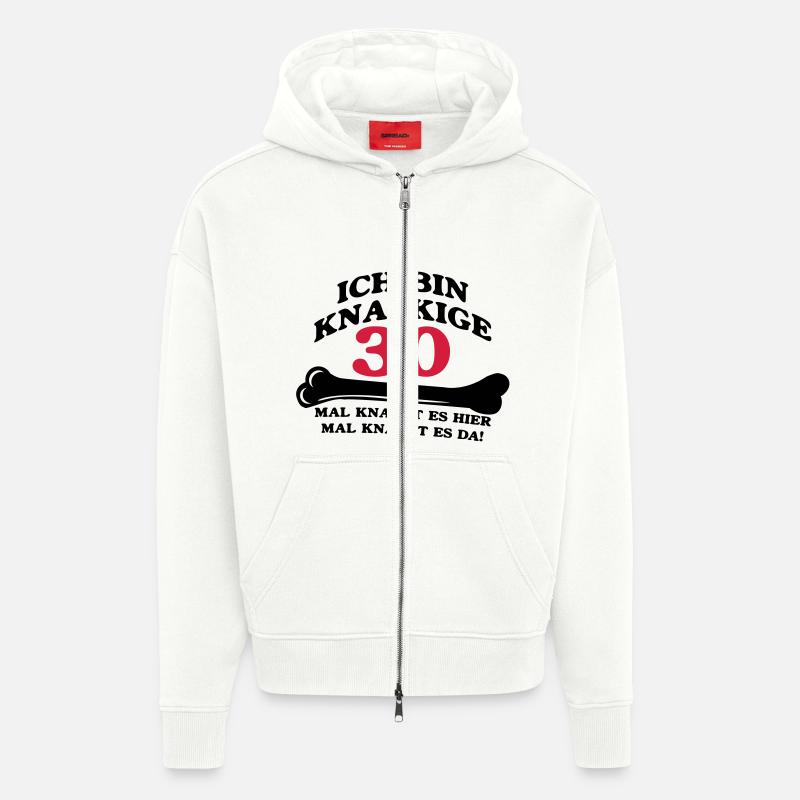 Anniversaire - je suis Crunchy 30 - Veste à capuche bio épaisse oversize fabriqué en UE - OFF WHITE