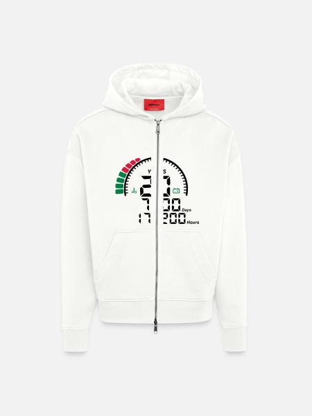 years 20 years anniversary meter - Zip Hoodie - made by SPREAD - OFF WHITE