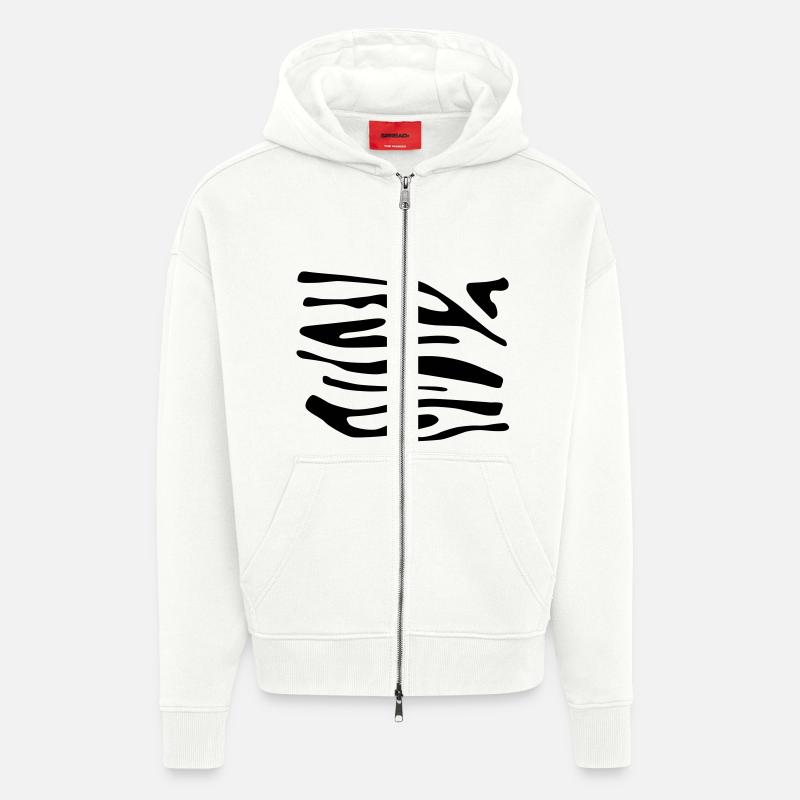 Zebra-Druck ein - Zip Hoodie - made by SPREAD - OFF WHITE