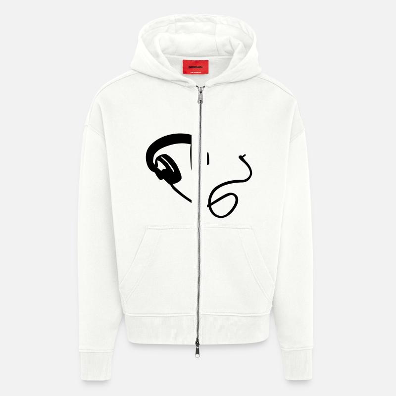 Kopfhörer - Zip Hoodie - made by SPREAD - OFF WHITE