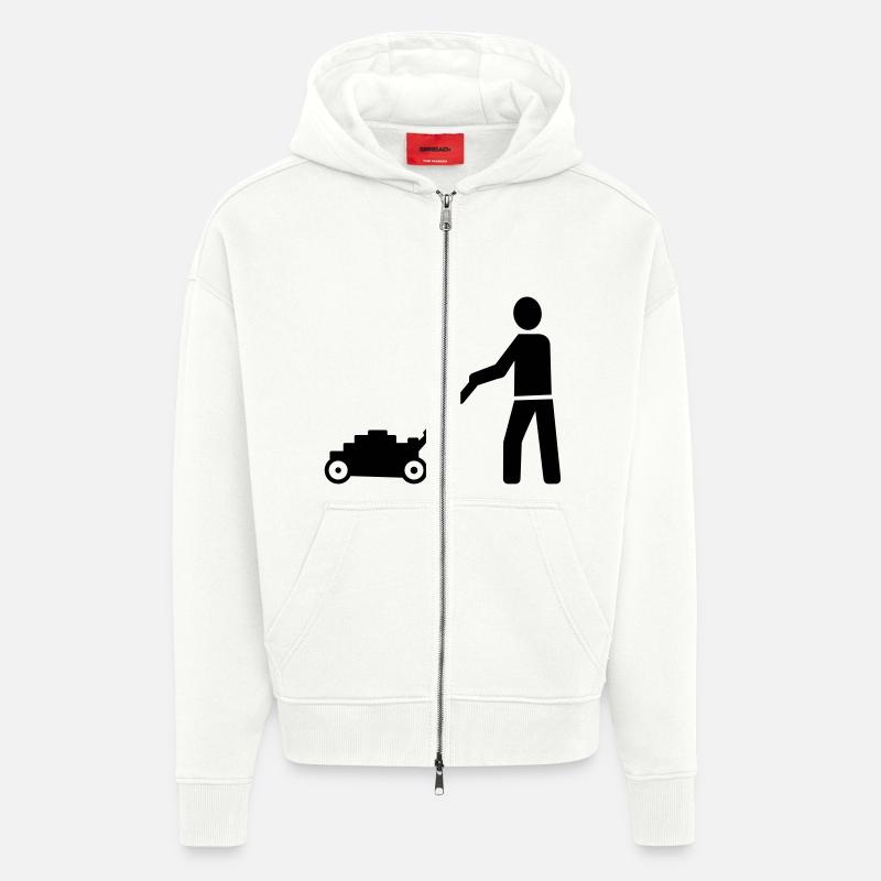 Rasenmäher - Zip Hoodie - made by SPREAD - OFF WHITE