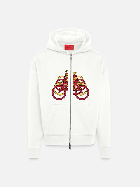 Bicycle art - Zip Hoodie - made by SPREAD - OFF WHITE