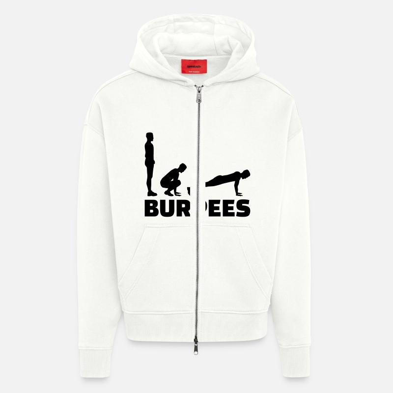 Burpees - Veste à capuche bio épaisse oversize fabriqué en UE - OFF WHITE