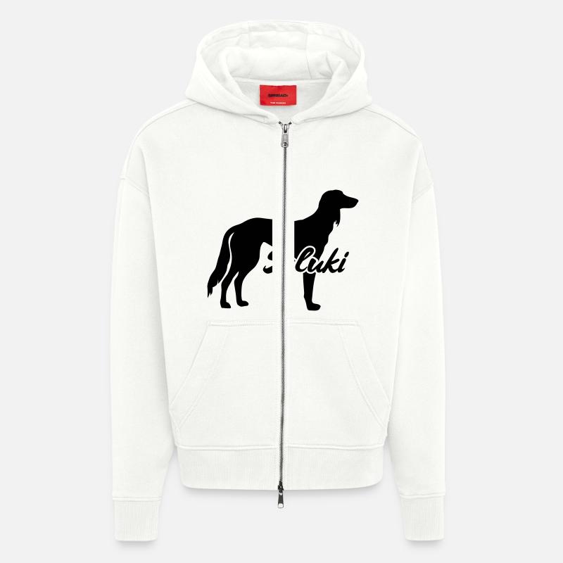 Saluki - Veste à capuche bio épaisse oversize fabriqué en UE - OFF WHITE
