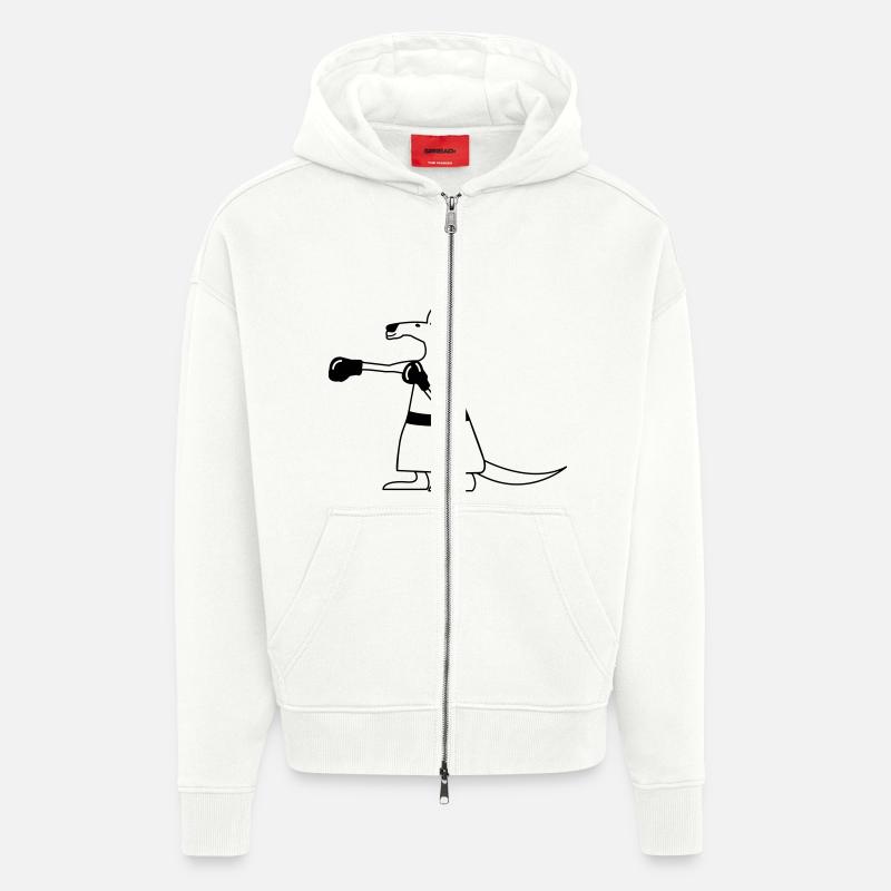 kaenguru_001 - Veste à capuche bio épaisse oversize fabriqué en UE - OFF WHITE