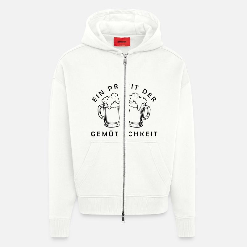 Bier - Ein Prosit der Gemütlichkeit - Zip Hoodie - made by SPREAD - OFF WHITE