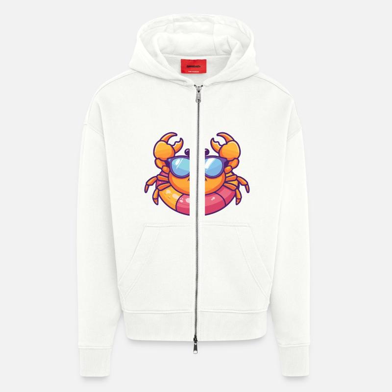 Krebs Krabbe Comic Cool - Zip Hoodie - made by SPREAD - OFF WHITE