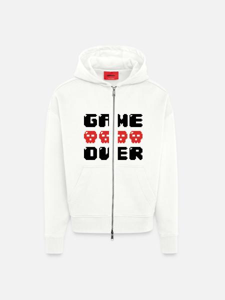game over - Zip Hoodie - made by SPREAD - OFF WHITE