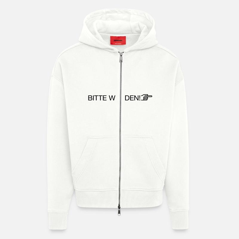 "bitte wenden" - Zip Hoodie - made by SPREAD - OFF WHITE