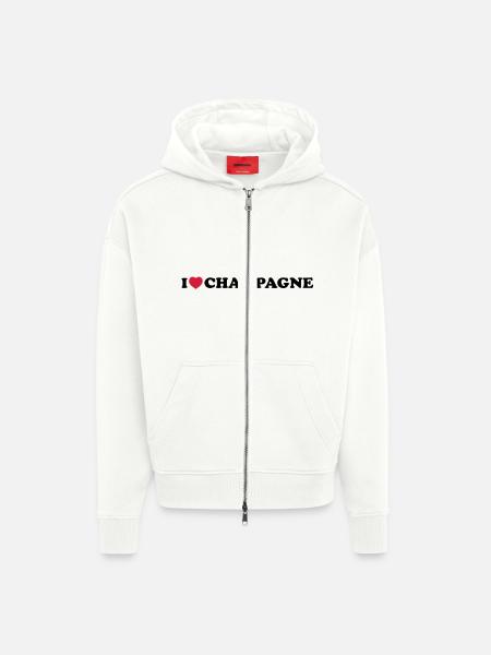 I_love_ - Zip Hoodie - made by SPREAD - OFF WHITE