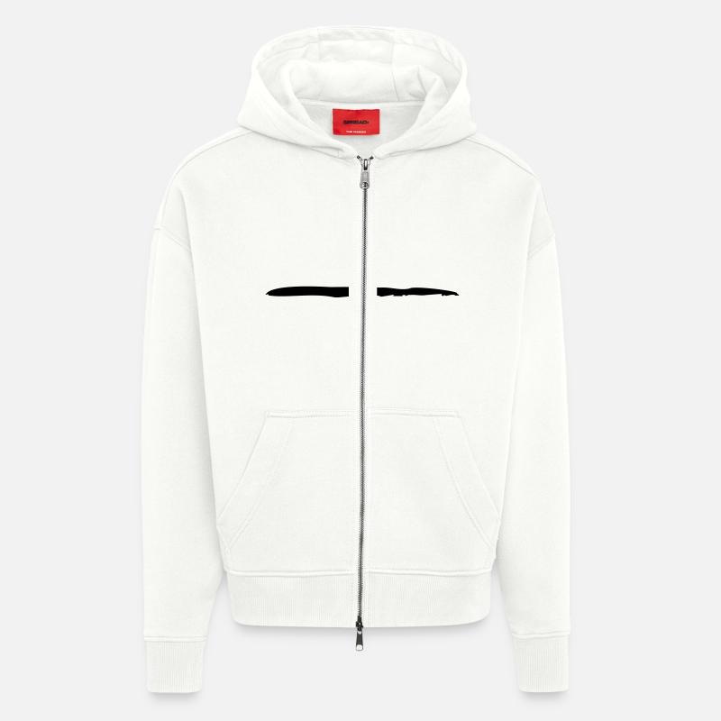 Cool brushstroke graffiti line - Zip Hoodie - made by SPREAD - OFF WHITE