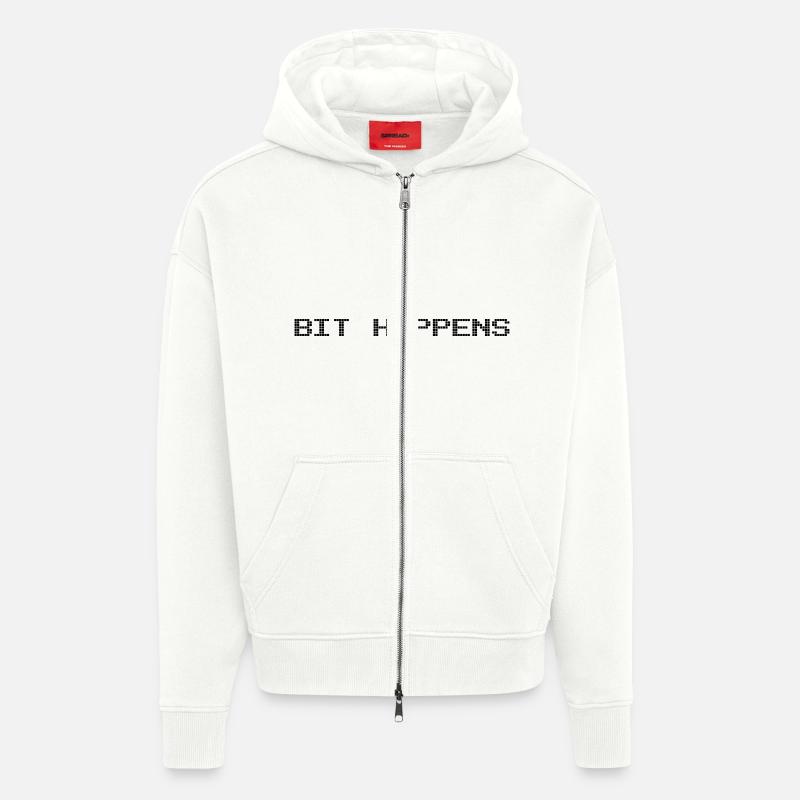 Bit Happens - Zip Hoodie - made by SPREAD - OFF WHITE