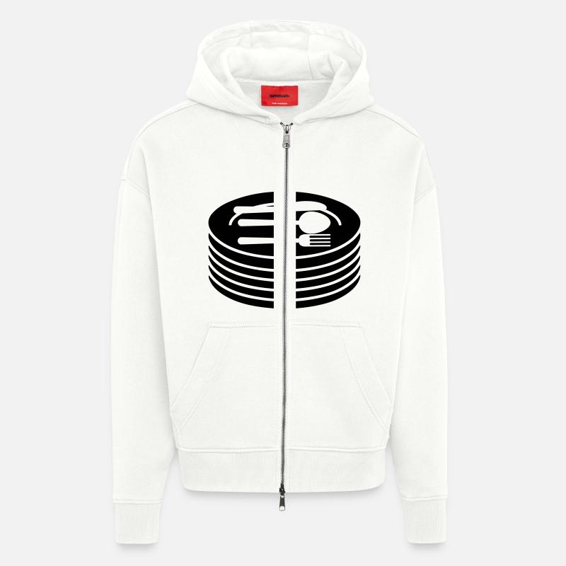 Geschirr Teller Besteck - Zip Hoodie - made by SPREAD - OFF WHITE