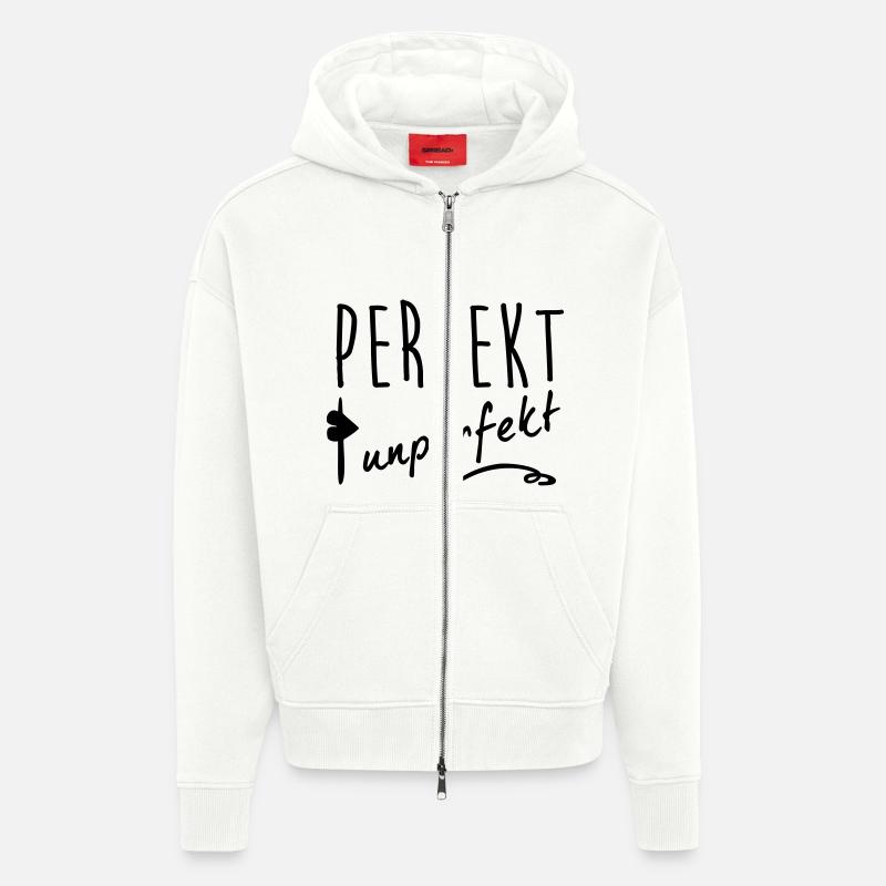 perfekt unperfekt - Zip Hoodie - made by SPREAD - OFF WHITE