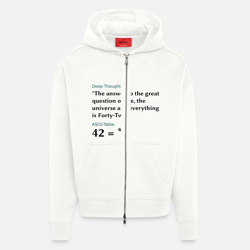 42 = * - Zip Hoodie - made by SPREAD - OFF WHITE