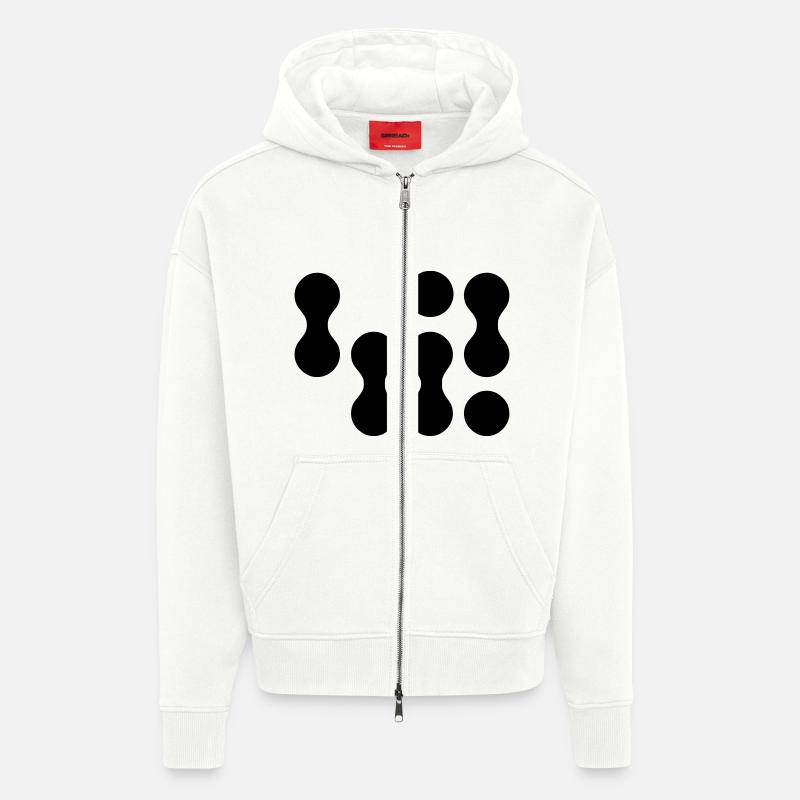 42 (weißer Text) EPS - Zip Hoodie - made by SPREAD - OFF WHITE