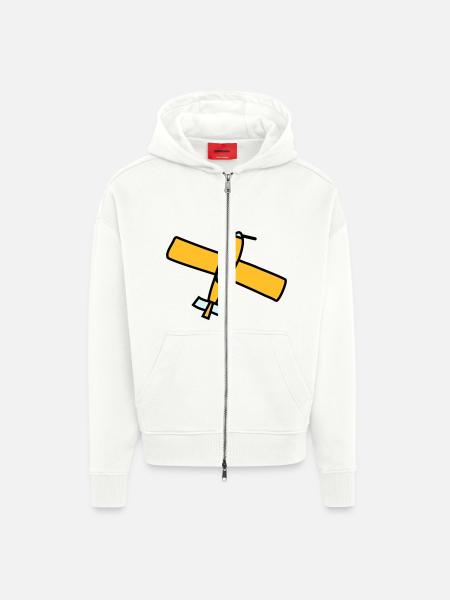 Airplane Design - Zip Hoodie - made by SPREAD - OFF WHITE
