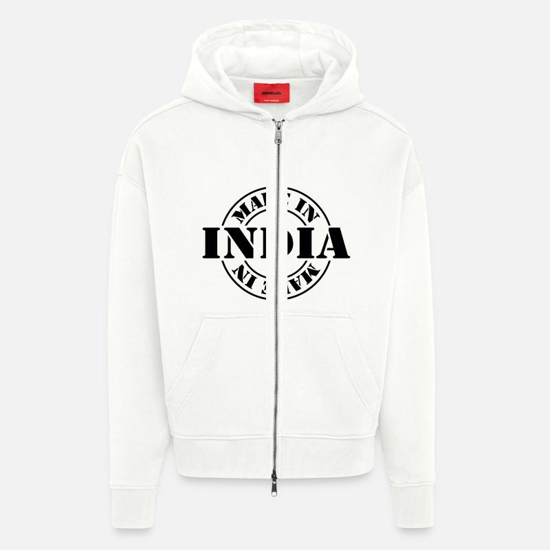 made in india m1k2 - Veste à capuche bio épaisse oversize fabriqué en UE - OFF WHITE