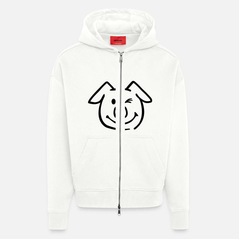 Cochon - Veste à capuche bio épaisse oversize fabriqué en UE - OFF WHITE