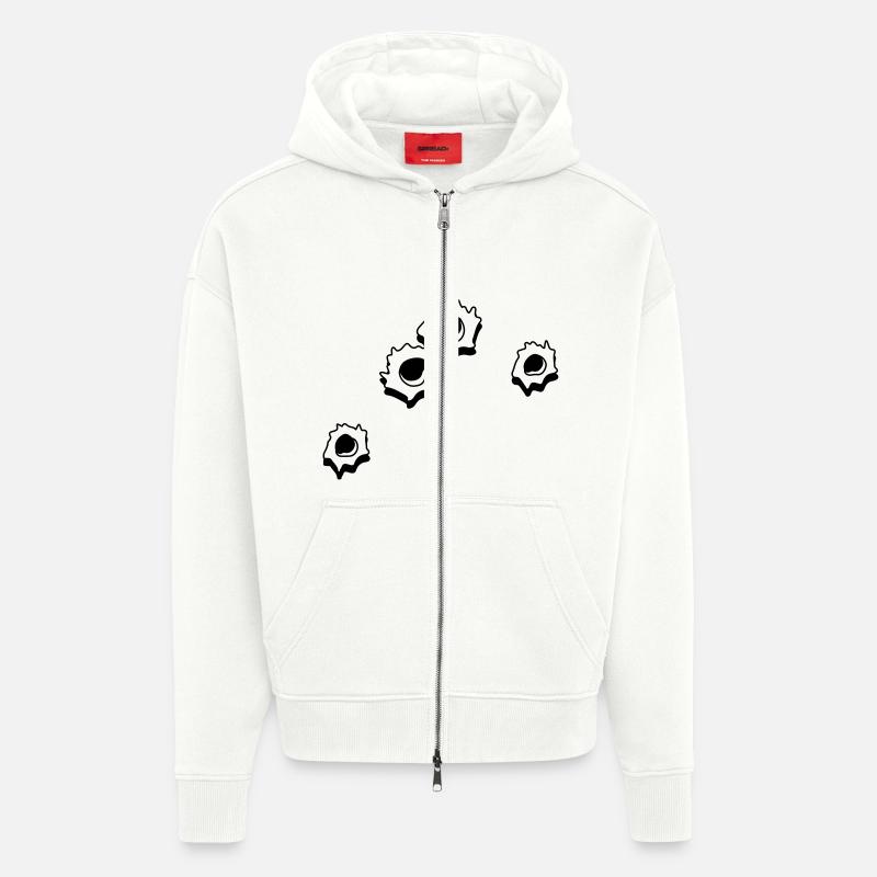Loch Löcher einschüsse - Zip Hoodie - made by SPREAD - OFF WHITE