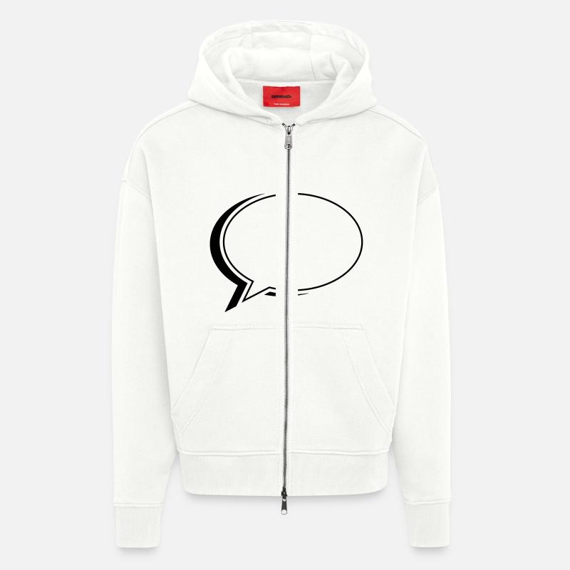 sprechblase oval - Zip Hoodie - made by SPREAD - OFF WHITE